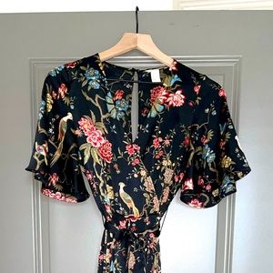 Black & floral jumpsuit